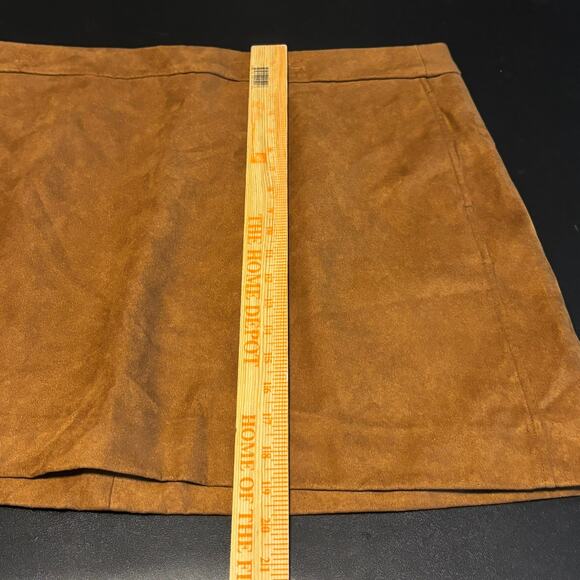 NWT J. Crew Factory Brown/ Carmel Faux Suede Mini Skirt Size 18 Pockets - Picture 4 of 7